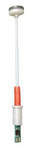 H0 SGT 872010 Lampa parková "Sadovka", šedý sloupek + červený kryt pojistek, LED teplá bílá, šachta
